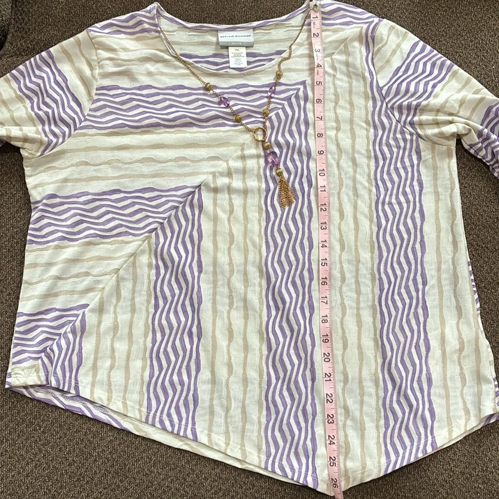 Alfred Dunner Women's Garden Party Spliced Stripe Texture Top size PXL - Picture 8 of 12